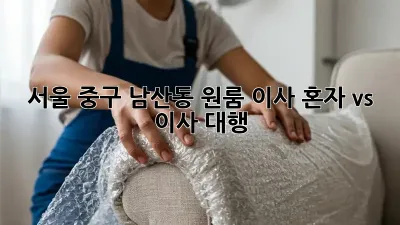 서울 중구 남산동 원룸 이사, 혼자 vs. 이사 대행?